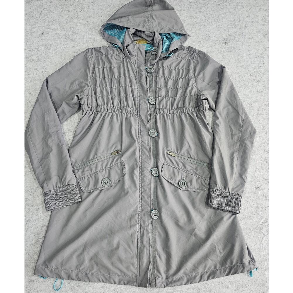 Athleta Shock Cord Anorak Light Weight Women’s Jacket, Hood, Gray, Size S - Picture 2 of 8